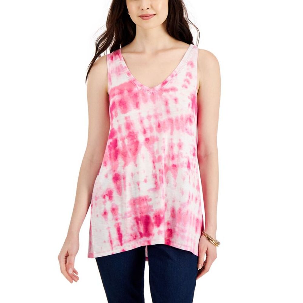 Style & Co Printed Drapey Tank Top